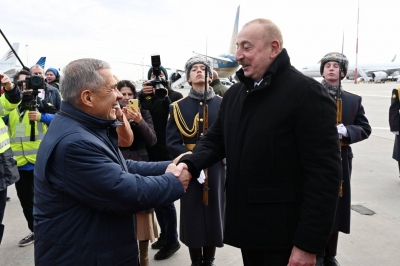 Ilham Aliyev arrived in Russia