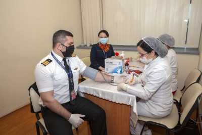 Авиаторы Азербайджана приняли участие в акции по сдаче донорской крови