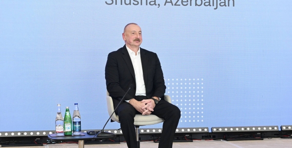 İlham Əliyev Şuşada 2-ci Qlobal Media Forumunda çıxış edib