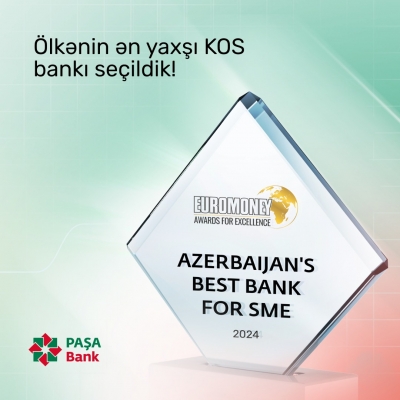 “PAŞA Bank” “Azərbaycanın ən yaxşı KOS bankı” mükafatına layiq görülüb