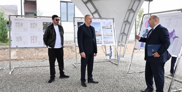 Ilham Aliyev visited Khydyrli village in Aghdam to inspect the ongoing restoration work