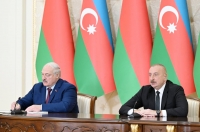 Ilham Aliyev and President Aleksandr Lukashenko made press statements