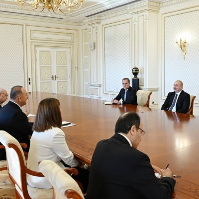 Ilham Aliyev receives Mevlüt Çavuşoğlu