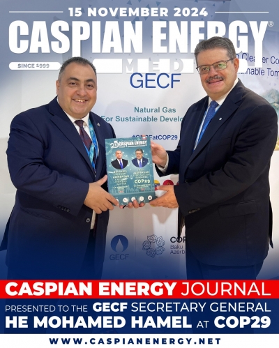 Caspian Energy journal presented to GECF Secretary General HE Mohamed Hamel at COP29