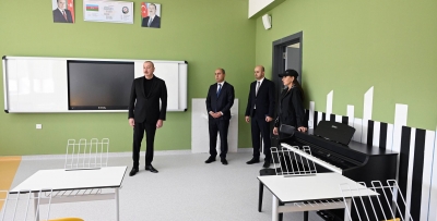 President Ilham Aliyev attended the opening of the Mehdi Mehdizade Secondary School in Jabrayil