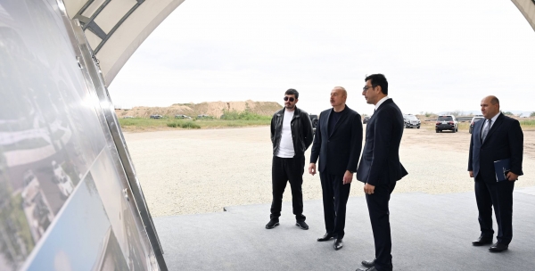 Ilham Aliyev laid the foundation stone for the “Imarat” Stadium in the city of Aghdam