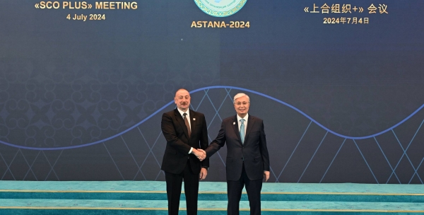 Ilham Aliyev arrived at &quot;Palace of Independence” to attend &quot;SCO plus&quot; format meeting in Astana