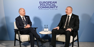 Ильхам Алиев встретился в Оксфорде с Канцлером Германии Олафом Шольцем