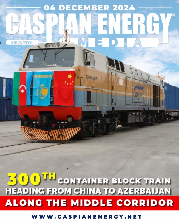 300th container block train heading from China to Azerbaijan along the Middle Corridor