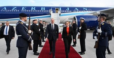 President Ilham Aliyev arrives in Germany on a working visit