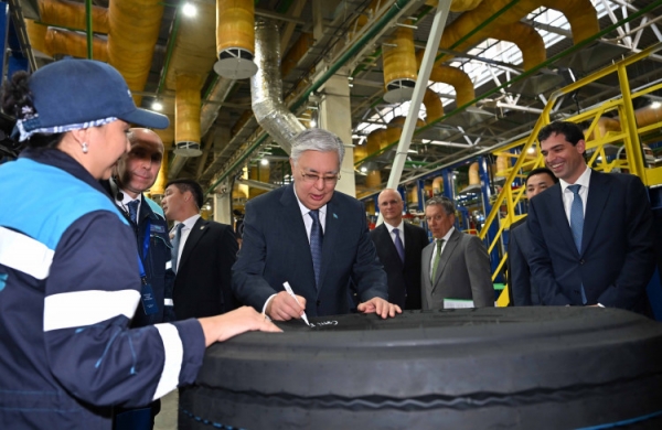 The President of Kazakhstan visited a tire production plant