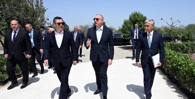 Ilham Aliyev and President Sadyr Zhaparov attend opening of Aghdam Juma Mosque after restoration