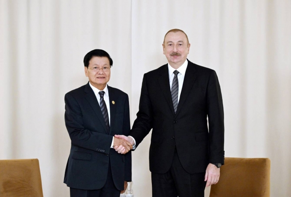 Ilham Aliyev met with President of Laos in Kazan