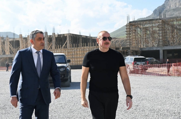 Ilham Aliyev inspected construction progress at Zangilan Recreation Complex