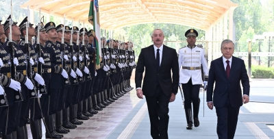 Official welcome ceremony held for President of Azerbaijan Ilham Aliyev in Tashkent