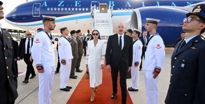 Ilham Aliyev arrived in Italy for a working visit