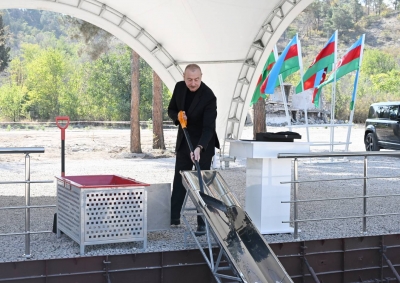 Ilham Aliyev laid the foundation stone for the fifth residential complex in the city of Zangilan