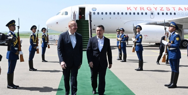 President of Kyrgyzstan Sadyr Zhaparov arrives in Fuzuli district