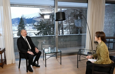 Ilham Aliyev was interviewed by China&#039;s CGTN news channel in Davos