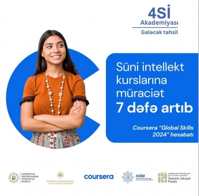 “Coursera”da Azərbaycanlı istifadəçilərin süni intellekt kurslarına müraciət sayı 7 dəfə artıb