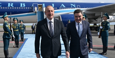 Ilham Aliyev arrived in Kazakhstan