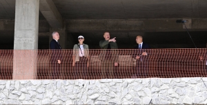 Ilham Aliyev and First Lady Mehriban Aliyeva visited Kalbajar City Education Complex to examine ongoing construction and review the project for modular school