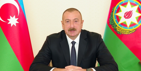 Ilham Aliyev attended foundation stone laying ceremony for Eyvazkhanbeyli village in Aghdam district