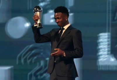 Real Madrid&#039;s Brazilian forward Vinicius Junior wins 2024 Best FIFA Men&#039;s Player award