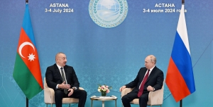 Astanada İlham Əliyevin Rusiya Prezidenti Vladimir Putin ilə görüşü keçirilir